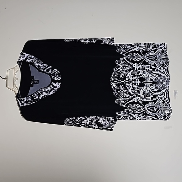 Style & Co Black/White Stretch 3/4 Sleeve Women's Tunic Size S - Picture 1 of 5